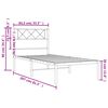 vidaXL Bedframe met hoofdbord metaal wit 80x200 cm