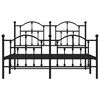 vidaXL Bedframe met hoofd- en voeteneinde metaal zwart 140x190 cm
