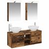 vidaXL Badkamermeubelset 5 pcs Oud hout Bewerkt hout en glas