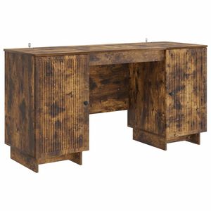 vidaXL Bureau Gerookt eiken Bewerkt hout 142,5 x 50 x 75 cm