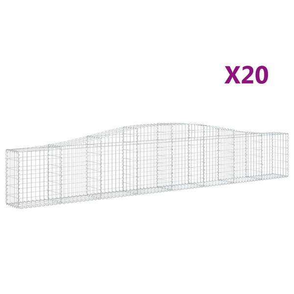 vidaXL Schanskorven 20 st gewelfd 400x30x60/80 cm ijzer