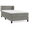 vidaXL Boxspring met matras fluweel lichtgrijs 80x200 cm
