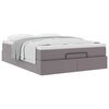 vidaXL Ottoman bed met matras 140x190cm kunstleer grijs