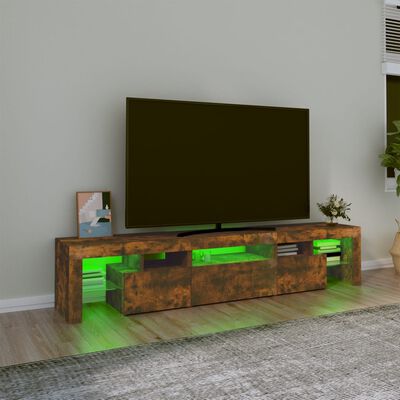 vidaXL Tv-meubel LED-verlichting 200x36,5x40 cm gerookt eikenkleurig