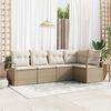 vidaXL Tuin Sofa Set met kussen met opslag 5 pcs Beige en Cr&egrave;me