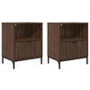 vidaXL Nachtkastje 2 pcs bruin eikenkleur 49 x 36 x 61 cm Bewerkt hout