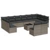 vidaXL 13-delige Loungeset met kussens poly rattan grijs
