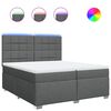 vidaXL Boxspring met matras stof donkergrijs 200x200 cm