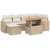 vidaXL 7-delige Loungeset met kussens poly rattan beige