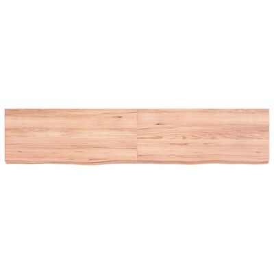 vidaXL Wastafelblad 140x30x(2-6) cm behandeld massief hout lichtbruin