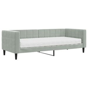vidaXL Slaapbank met matras 80x200 cm fluweel lichtgrijs
