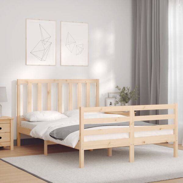 vidaXL Bedframe zonder matras massief grenenhout 140x200 cm