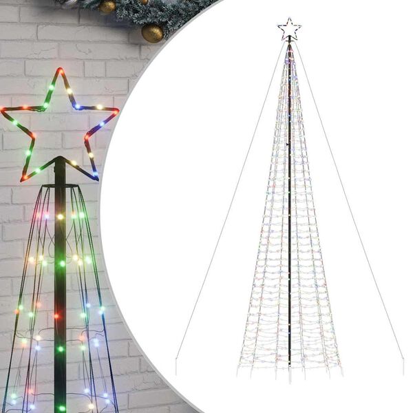 vidaXL LED-kerstboom met spikes 1534 LED's 500 cm kleurrijk