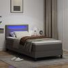 vidaXL Boxspringbed met matras Grijs 90 x 200 cm Kunstleer
