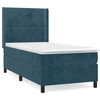 vidaXL Boxspring met matras fluweel donkerblauw 100x200 cm
