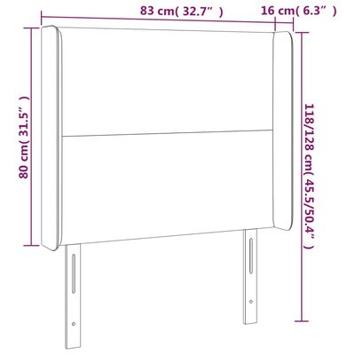 vidaXL Hoofdbord LED 83x16x118/128 cm kunstleer zwart