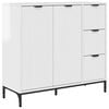 vidaXL Dressoir met lade Hoogglans wit 89,5 x 33 x 82 cm Bewerkt hout
