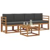 vidaXL Buiten bankenset met kussen 5 pcs Natuurlijk en Antraciet