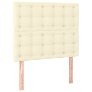 vidaXL Hoofdbord cr&egrave;me 80x5x118/128 cm kunstleer