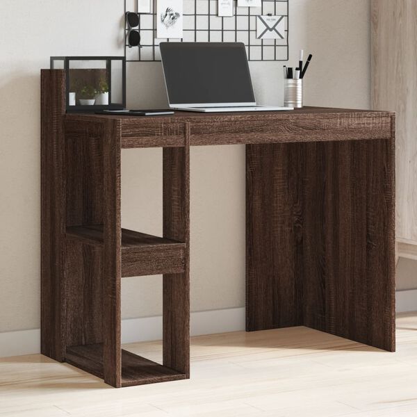 vidaXL Bureau 103,5x56,5x94 cm bewerkt hout bruin eikenkleurig