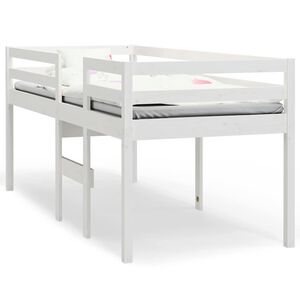vidaXL Hoogslaper massief grenenhout wit 75x190 cm