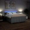 vidaXL Boxspring met matras stof lichtgrijs 180x200 cm