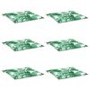 vidaXL Stoelkussens 6 st bladpatroon 40x40x4 cm stof