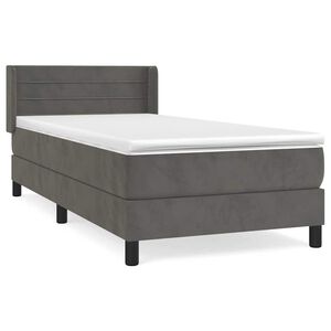 vidaXL Boxspring met matras fluweel donkergrijs 80x200 cm