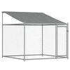 vidaXL Hondenhok met dak en deur 2x2x2 m gegalvaniseerd staal grijs