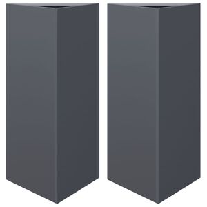 vidaXL Plantenbakken 2 st driehoek 40x34,5x75 cm staal antracietkleur