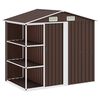 vidaXL Tuinschuur met rek 205x130x183 cm ijzer bruin