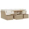 vidaXL Tuin Sofa Set 7 st Beige Poly riet