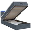 vidaXL Ottoman Bed met Matrassen en LED Donkergrijs 80 x 200 cm
