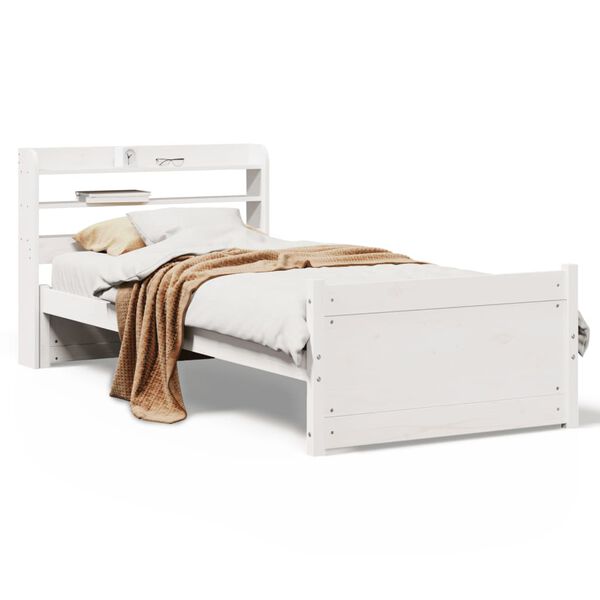 vidaXL Bedframe met hoofdeinde zonder matras 100x200 cm wit