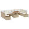 vidaXL Tuin Sofa Set 11 st Beige Poly riet