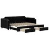 vidaXL Slaapbank met onderschuifbed en lades 90x190 cm stof zwart