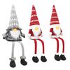 vidaXL Zittende kerstgnomenset met led-verlichting 3 st Rood en Grijs