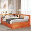 vidaXL Bed met boekenkast zonder matras grenenhout wasbruin 120x190 cm