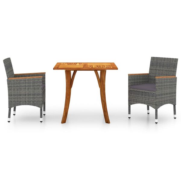 vidaXL 3-delige Tuinset grijs