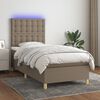 vidaXL Boxspring met matras en LED stof taupe 90x190 cm