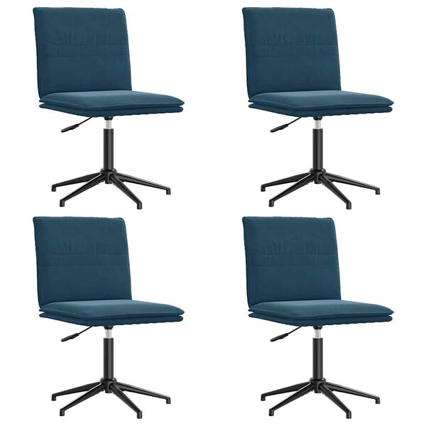 vidaXL Eetkamerstoelen 4 st fluweel blauw