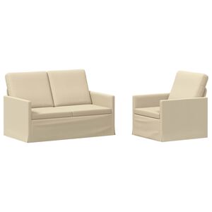 vidaXL Bankstel 2 pcs Cr&egrave;mekleurig Stof