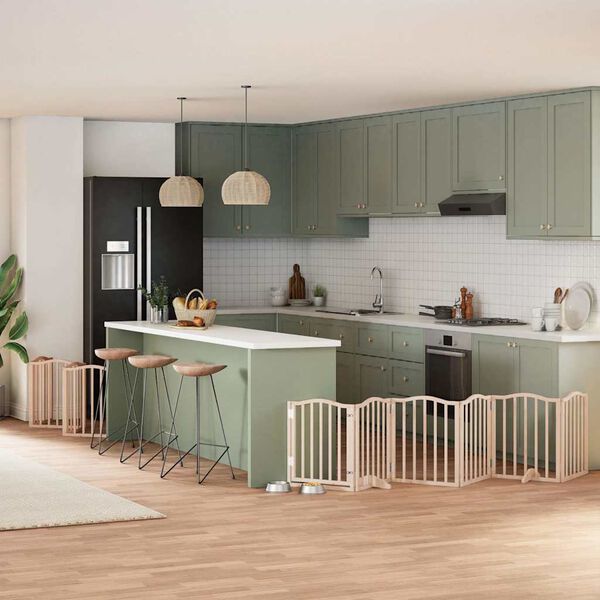 vidaXL Hondenhek inklapbaar met deur 12 panelen 600 cm populierenhout