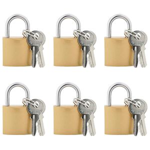 vidaXL U-slot met sleutels 6 pcs Koper IJzer
