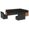 vidaXL 12-delige Loungeset met kussens poly rattan zwart