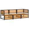 vidaXL 3-delige Loungeset met kussens massief acaciahout