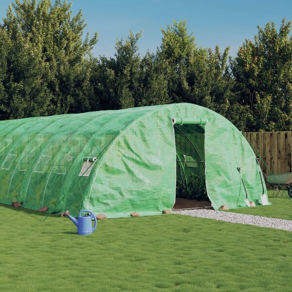 vidaXL Tuinkas met stalen frame 30 m&sup2; 6x5x2,3 m groen