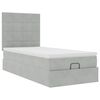 vidaXL Ottoman bed met matrassen 90x190cm fluweel lichtgrijs