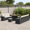 vidaXL Tuin Sofa Set 10 pcs Zwart poly rattan