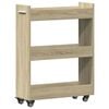 vidaXL Kast met wieltjes 60x22x79 bewerkt hout sonoma eikenkleurig